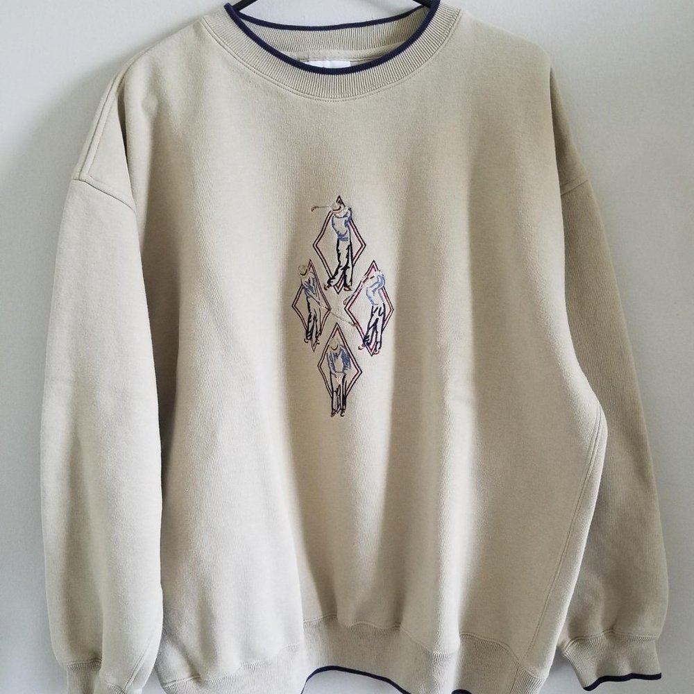 Vintage Men's Mc Sport Golf Tan Sweatshirt, Size XL